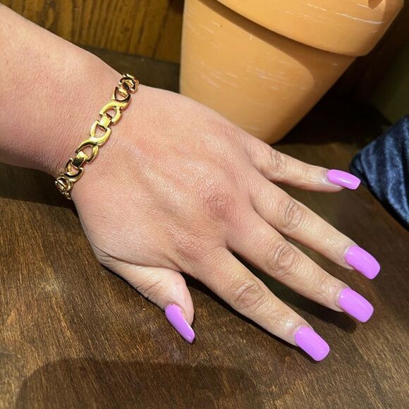 1980s Monet Link Bracelet, Gold Plate Chain Link Bracelet - Picture 1 of 4